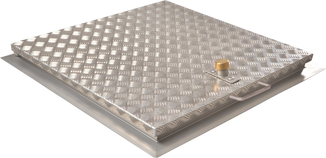 Couvercle De Puits En Aluminium Ondulé 950x950 Mm - Épaisseur 5/6,5 Mm, Tôle Alu Renforcée